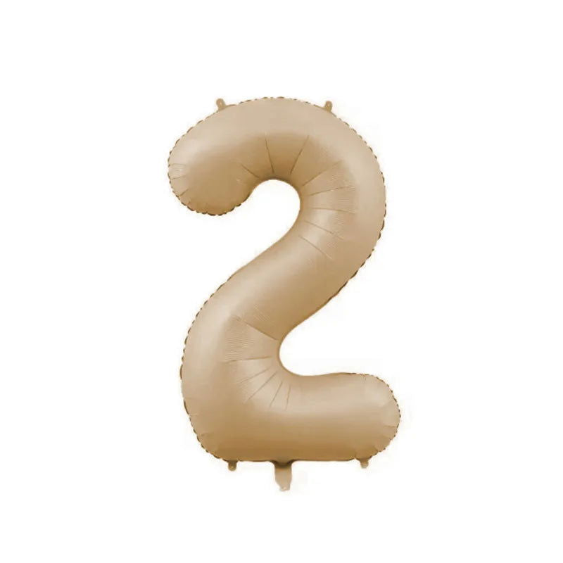 1/3/7Pcs Cream Color Number Balloon Set 32/40Inch 1-9 Digital Foil Helium Ball Girl Kids Adult Birthday Party Wedding Decoration - Slobuy