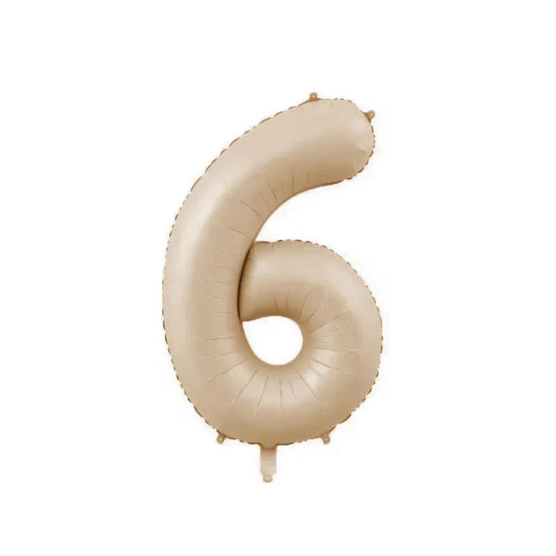 1/3/7Pcs Cream Color Number Balloon Set 32/40Inch 1-9 Digital Foil Helium Ball Girl Kids Adult Birthday Party Wedding Decoration - Slobuy