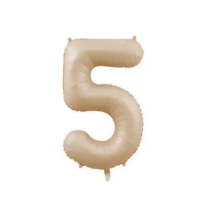 1/3/7Pcs Cream Color Number Balloon Set 32/40Inch 1-9 Digital Foil Helium Ball Girl Kids Adult Birthday Party Wedding Decoration - Slobuy