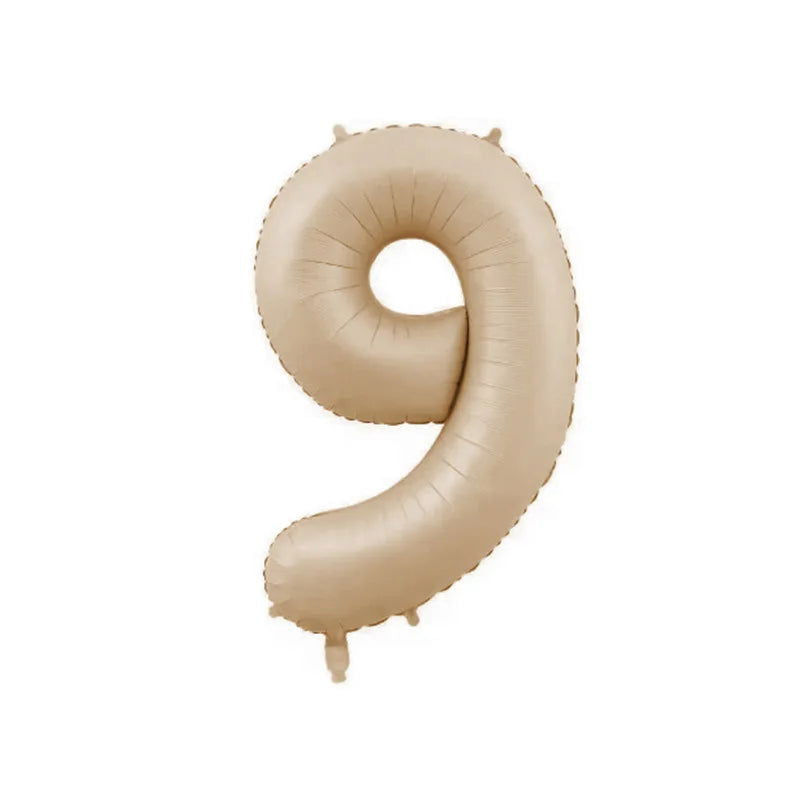 1/3/7Pcs Cream Color Number Balloon Set 32/40Inch 1-9 Digital Foil Helium Ball Girl Kids Adult Birthday Party Wedding Decoration - Slobuy