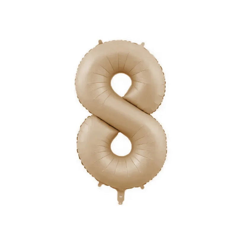 1/3/7Pcs Cream Color Number Balloon Set 32/40Inch 1-9 Digital Foil Helium Ball Girl Kids Adult Birthday Party Wedding Decoration - Slobuy