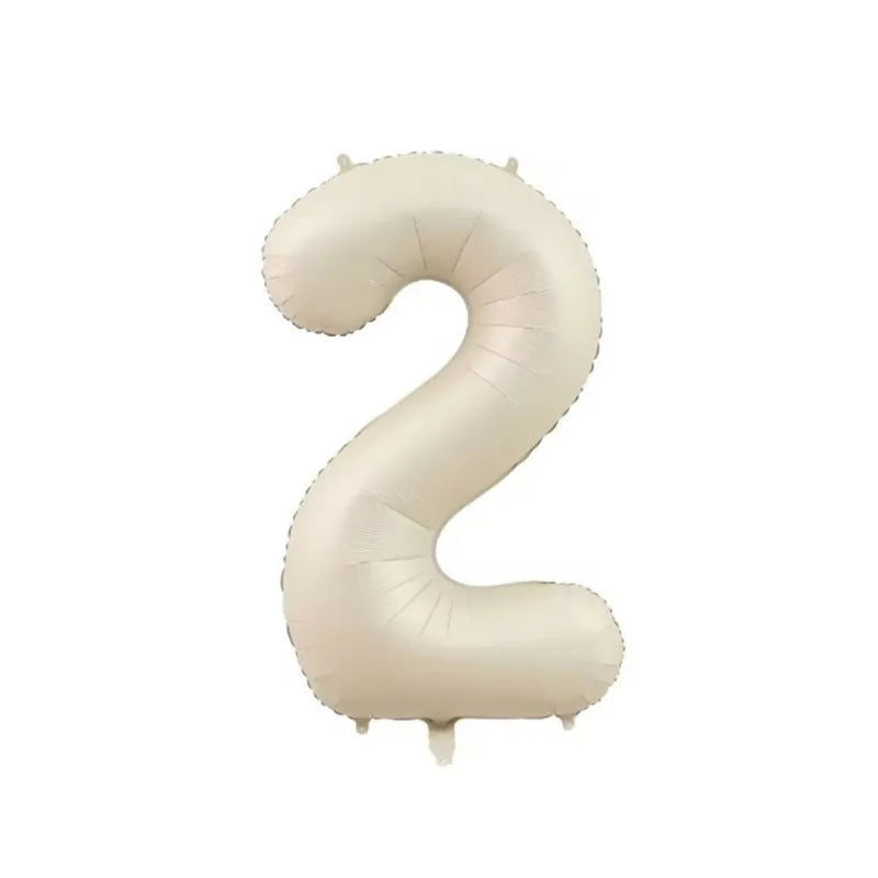1/3/7Pcs Cream Color Number Balloon Set 32/40Inch 1-9 Digital Foil Helium Ball Girl Kids Adult Birthday Party Wedding Decoration - Slobuy