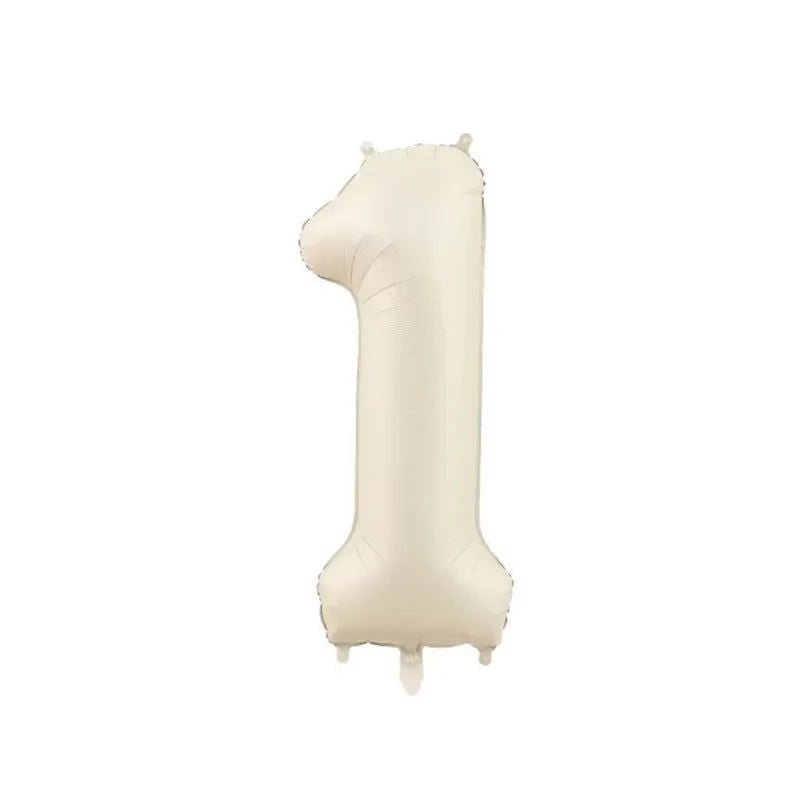 1/3/7Pcs Cream Color Number Balloon Set 32/40Inch 1-9 Digital Foil Helium Ball Girl Kids Adult Birthday Party Wedding Decoration - Slobuy