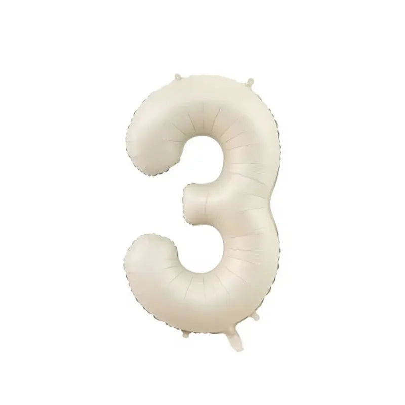 1/3/7Pcs Cream Color Number Balloon Set 32/40Inch 1-9 Digital Foil Helium Ball Girl Kids Adult Birthday Party Wedding Decoration - Slobuy