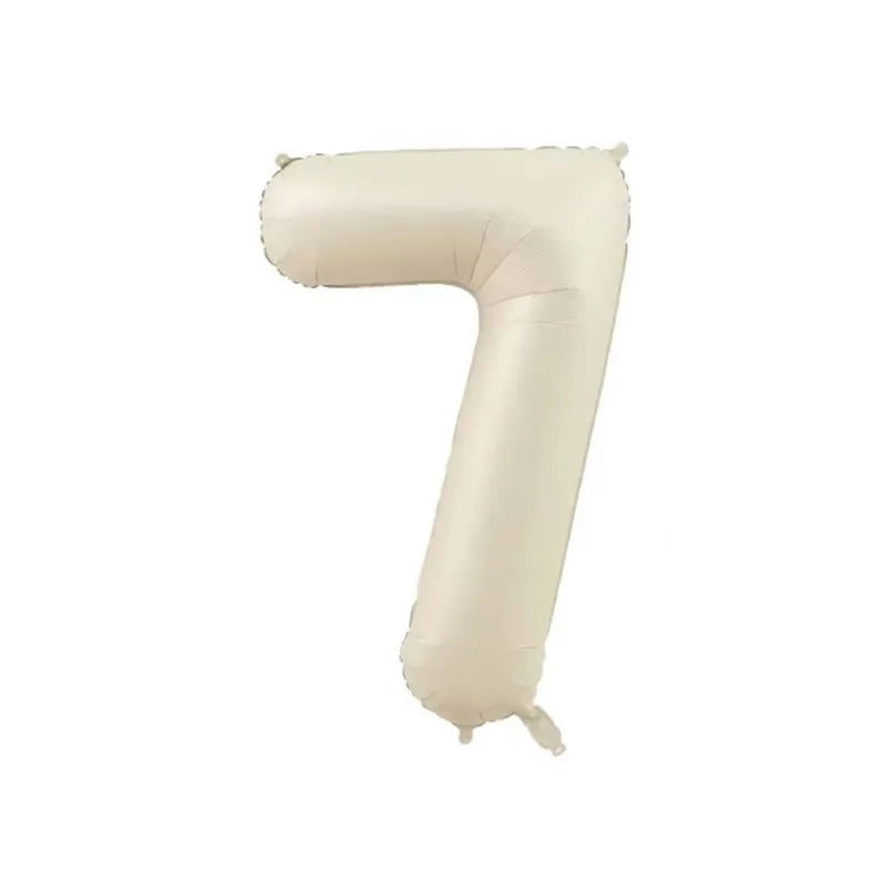 1/3/7Pcs Cream Color Number Balloon Set 32/40Inch 1-9 Digital Foil Helium Ball Girl Kids Adult Birthday Party Wedding Decoration - Slobuy
