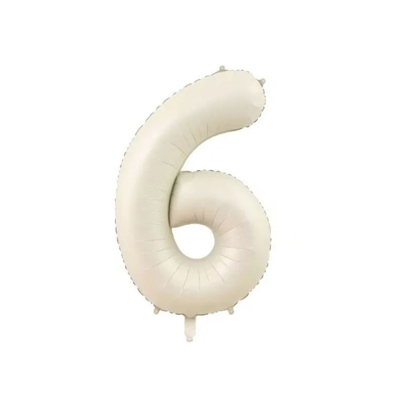 1/3/7Pcs Cream Color Number Balloon Set 32/40Inch 1-9 Digital Foil Helium Ball Girl Kids Adult Birthday Party Wedding Decoration - Slobuy