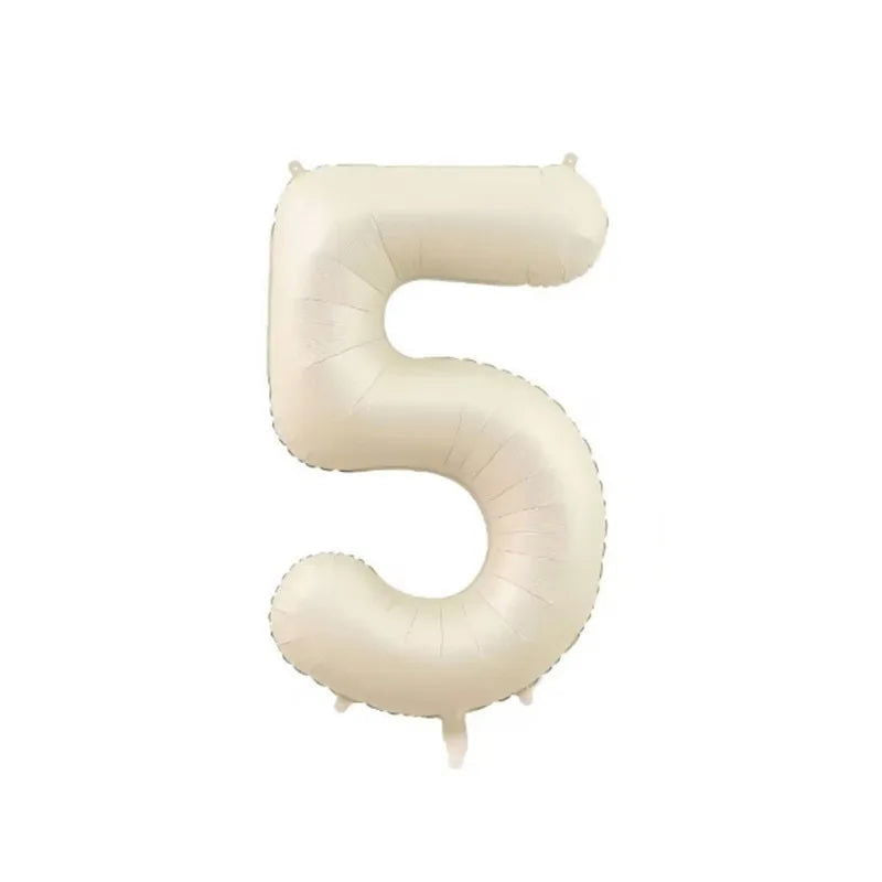 1/3/7Pcs Cream Color Number Balloon Set 32/40Inch 1-9 Digital Foil Helium Ball Girl Kids Adult Birthday Party Wedding Decoration - Slobuy