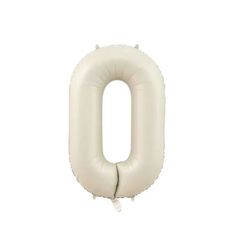 1/3/7Pcs Cream Color Number Balloon Set 32/40Inch 1-9 Digital Foil Helium Ball Girl Kids Adult Birthday Party Wedding Decoration - Slobuy