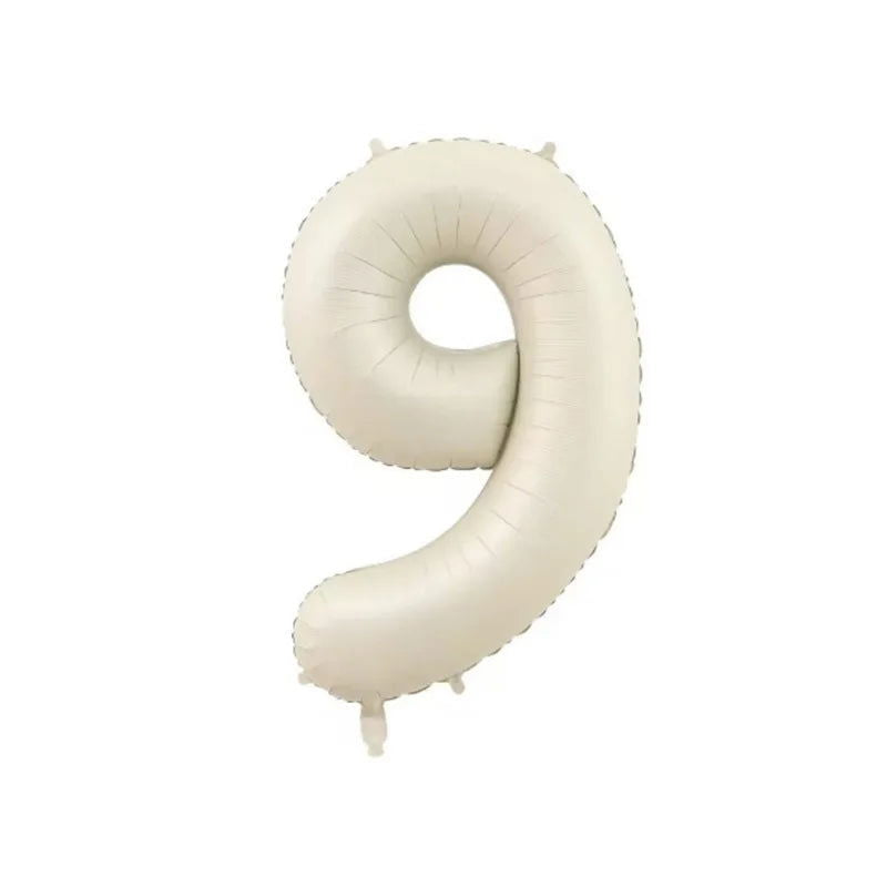1/3/7Pcs Cream Color Number Balloon Set 32/40Inch 1-9 Digital Foil Helium Ball Girl Kids Adult Birthday Party Wedding Decoration - Slobuy