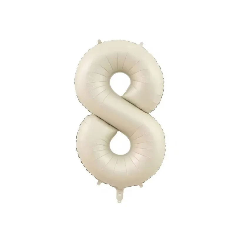 1/3/7Pcs Cream Color Number Balloon Set 32/40Inch 1-9 Digital Foil Helium Ball Girl Kids Adult Birthday Party Wedding Decoration - Slobuy