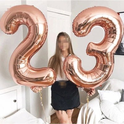 40Inch Big Foil Helium Number Balloon 0-9 Happy Birthday Wedding Party Decorations Baby Shower Large Figures Air Globos Supplies - Slobuy