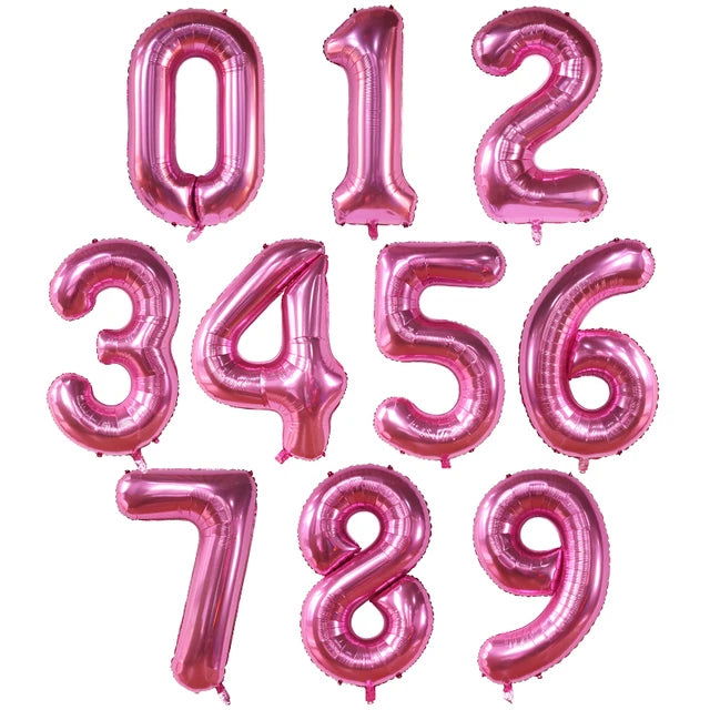 40Inch Big Foil Helium Number Balloon 0-9 Happy Birthday Wedding Party Decorations Baby Shower Large Figures Air Globos Supplies - Slobuy