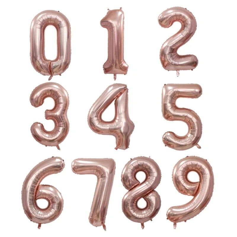 40Inch Big Foil Helium Number Balloon 0-9 Happy Birthday Wedding Party Decorations Baby Shower Large Figures Air Globos Supplies - Slobuy