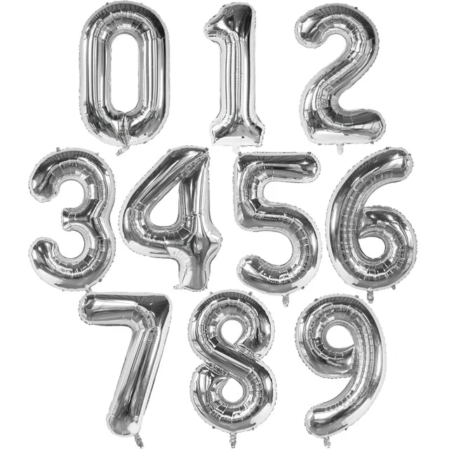 40Inch Big Foil Helium Number Balloon 0-9 Happy Birthday Wedding Party Decorations Baby Shower Large Figures Air Globos Supplies - Slobuy