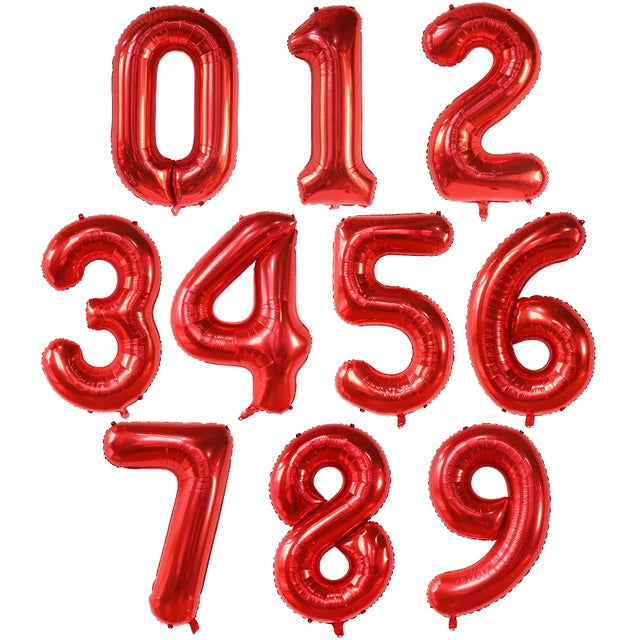 40Inch Big Foil Helium Number Balloon 0-9 Happy Birthday Wedding Party Decorations Baby Shower Large Figures Air Globos Supplies - Slobuy