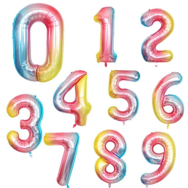 40Inch Big Foil Helium Number Balloon 0-9 Happy Birthday Wedding Party Decorations Baby Shower Large Figures Air Globos Supplies - Slobuy