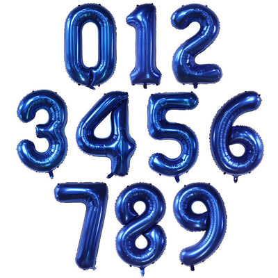 40Inch Dark Blue Number Foil Balloon 0-9 Digital Globos Children Birthday Party Decoration Baby Shower Toy Kids Graduation Gifts - Slobuy