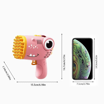 40 Hole Dinosaur Bubble Handheld Bubble Machine, Electric Bubble Gun, Outdoor Wedding Party Toy(without Bubble Water) - Slobuy