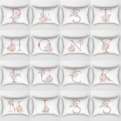 English Letter Pillow 30*50/40x60cm Rectangular Sofa Cushion Lumbar Pillow Cushion Personalized Pillow Cover pillows for living - Slobuy