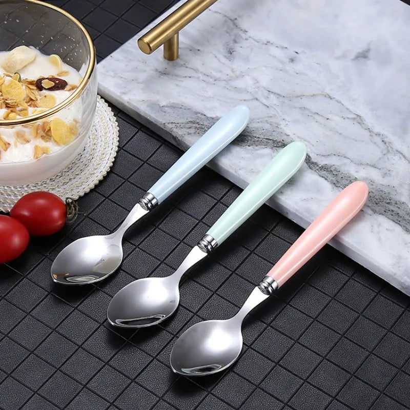410 Stainless Steel Chopsticks Tableware Portable Fork Spoon Student Office Worker Three-piece Cute Storage Box cutlery set - Slobuy