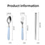 410 Stainless Steel Chopsticks Tableware Portable Fork Spoon Student Office Worker Three-piece Cute Storage Box cutlery set - Slobuy