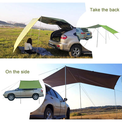 150/200/440CM Car Camping Shelter Shade Portable Roof Top Tent Awning Waterproof UV SUV Rooftop Rain Canopy Car Accessories - Slobuy