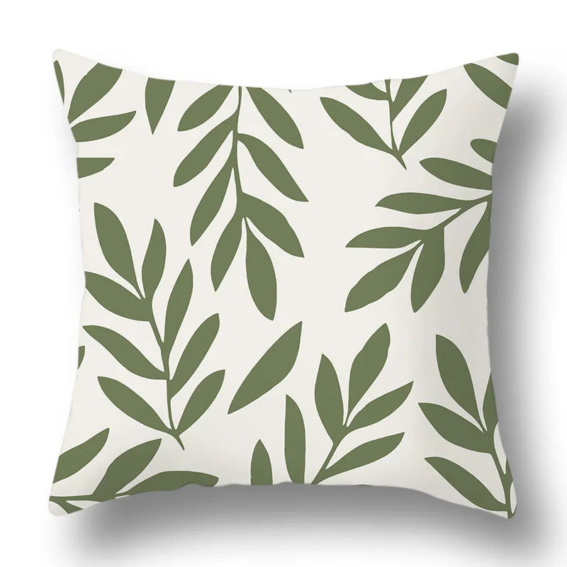45x45cm Green Plant Sofa Cushion Comfortable Pillow Office  Cover Living Room Home Decor Modern Printed Pillowcase - Slobuy