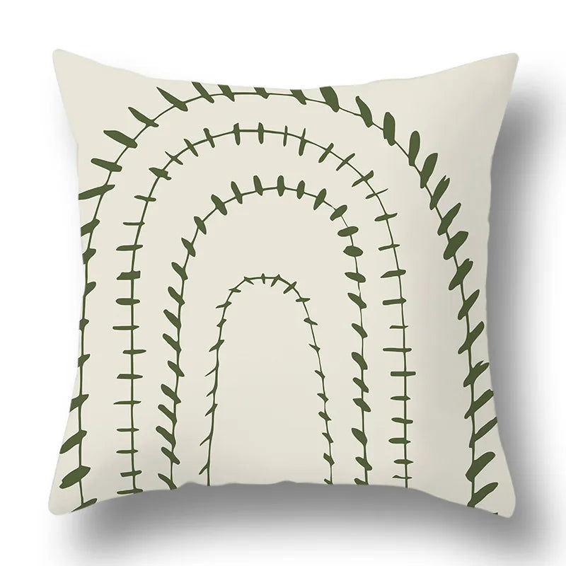 45x45cm Green Plant Sofa Cushion Comfortable Pillow Office  Cover Living Room Home Decor Modern Printed Pillowcase - Slobuy
