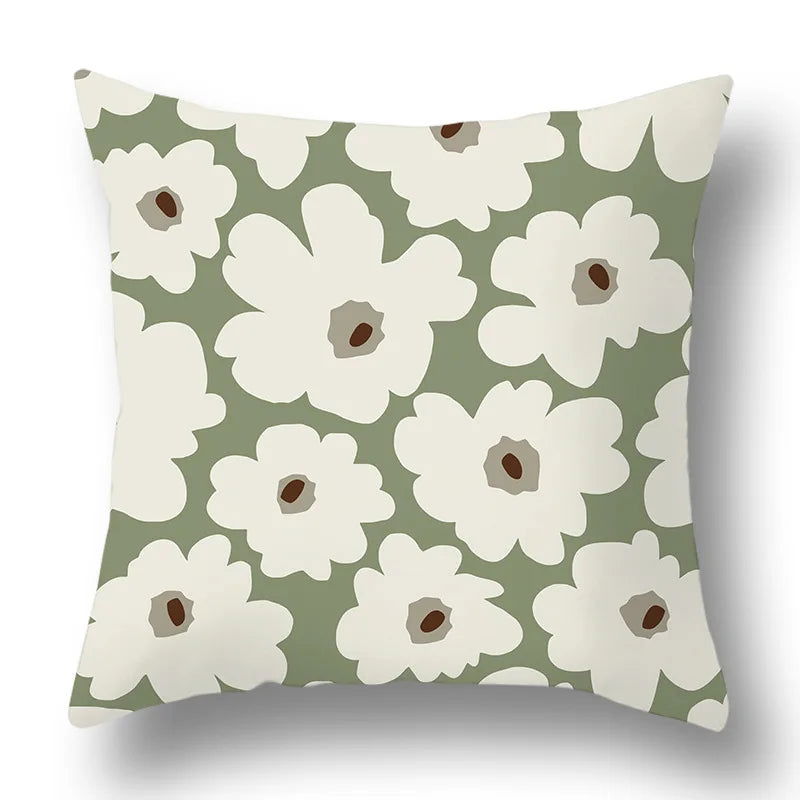 45x45cm Green Plant Sofa Cushion Comfortable Pillow Office  Cover Living Room Home Decor Modern Printed Pillowcase - Slobuy