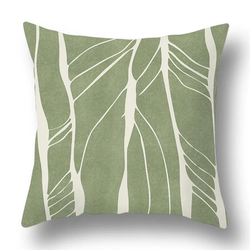 45x45cm Green Plant Sofa Cushion Comfortable Pillow Office  Cover Living Room Home Decor Modern Printed Pillowcase - Slobuy