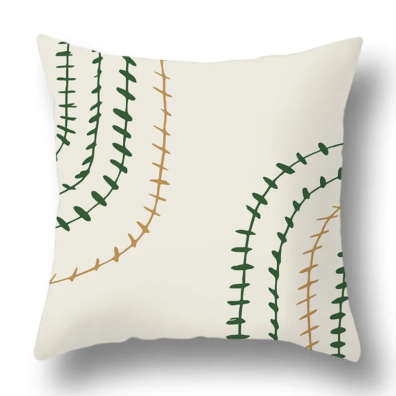 45x45cm Green Plant Sofa Cushion Comfortable Pillow Office  Cover Living Room Home Decor Modern Printed Pillowcase - Slobuy