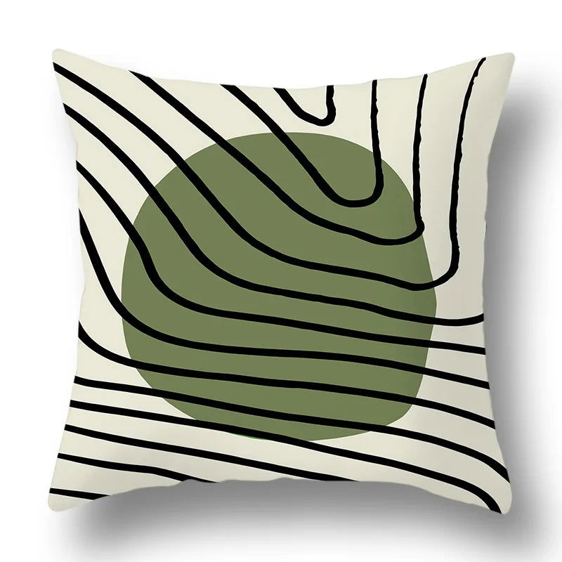 45x45cm Green Plant Sofa Cushion Comfortable Pillow Office  Cover Living Room Home Decor Modern Printed Pillowcase - Slobuy