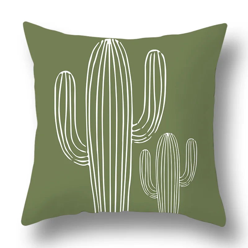 45x45cm Green Plant Sofa Cushion Comfortable Pillow Office  Cover Living Room Home Decor Modern Printed Pillowcase - Slobuy