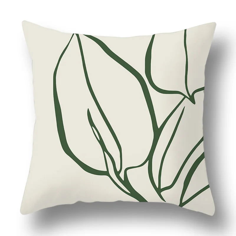 45x45cm Green Plant Sofa Cushion Comfortable Pillow Office  Cover Living Room Home Decor Modern Printed Pillowcase - Slobuy