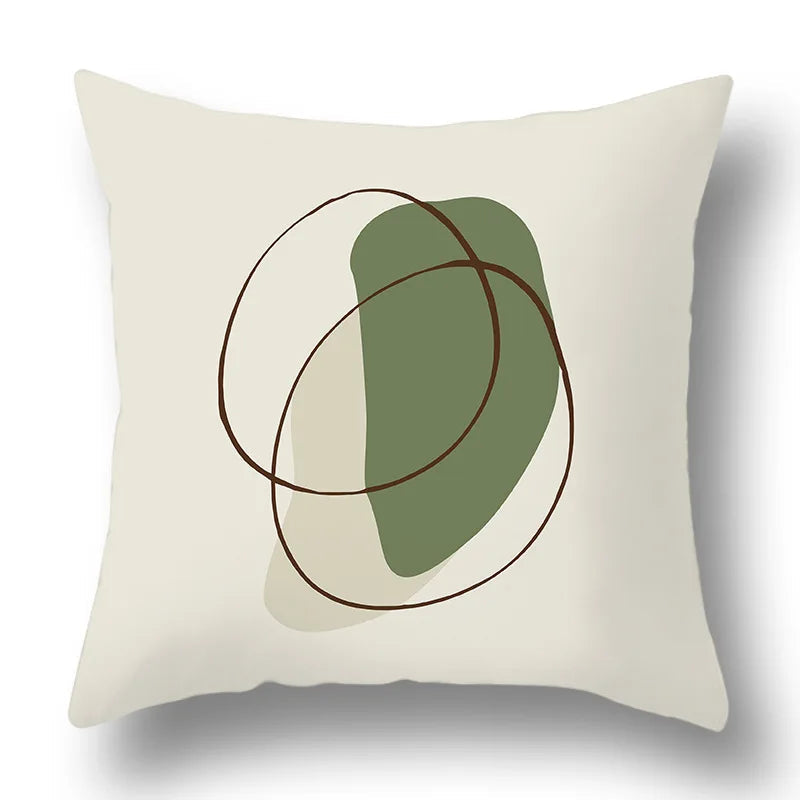45x45cm Green Plant Sofa Cushion Comfortable Pillow Office  Cover Living Room Home Decor Modern Printed Pillowcase - Slobuy