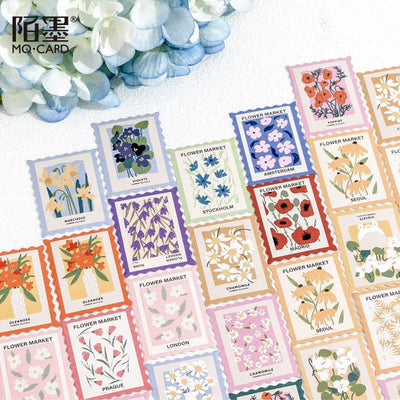 46pcs Flower Post Office Series Decorative Boxed Stickers Scrapbooking Label Diary Stationery Album Phone Journal Planner - Slobuy