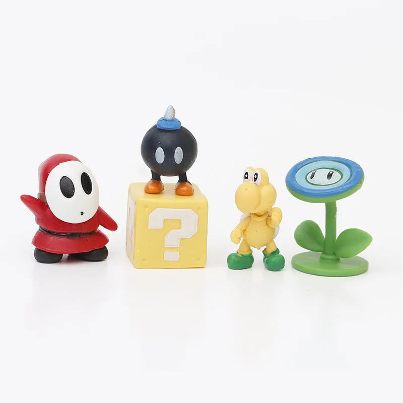 12Pcs/24Pcs/48Pcs Super Mario Bros Action Figures Kawaii Bowser Anime Figure with Storage Bag for Children Toys Gifts - Slobuy