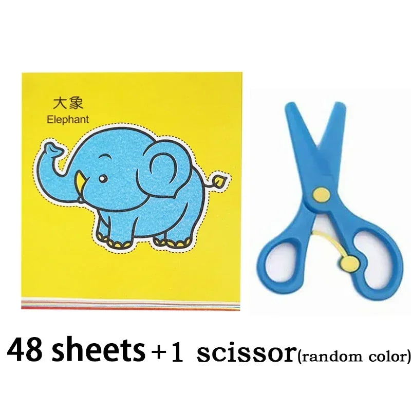 48pcs Children Handmade Paper Cut Book Craft Toys DIY Kids Crafts Cartoon Scrapbooking Paper Toys for Kids Learning Toys Gifts - Slobuy