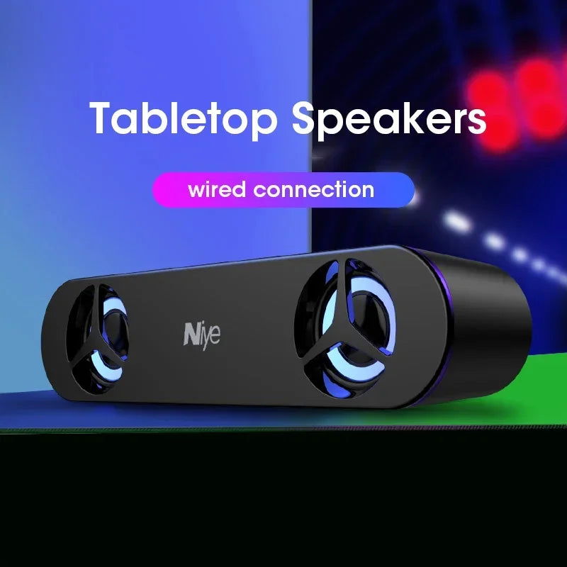 4D Surround Soundbar With RGB Light Speakers Computer Stereo Bass Subwoofer Speaker for Laptop PC Home Theater Caixa De Som - Slobuy