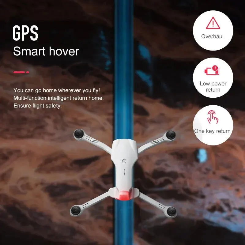 4K HD Dual Camera with GPS 5G WIFI Wide Angle FPV Real-time Transmission RC Distance 2km Professional Drone - Slobuy