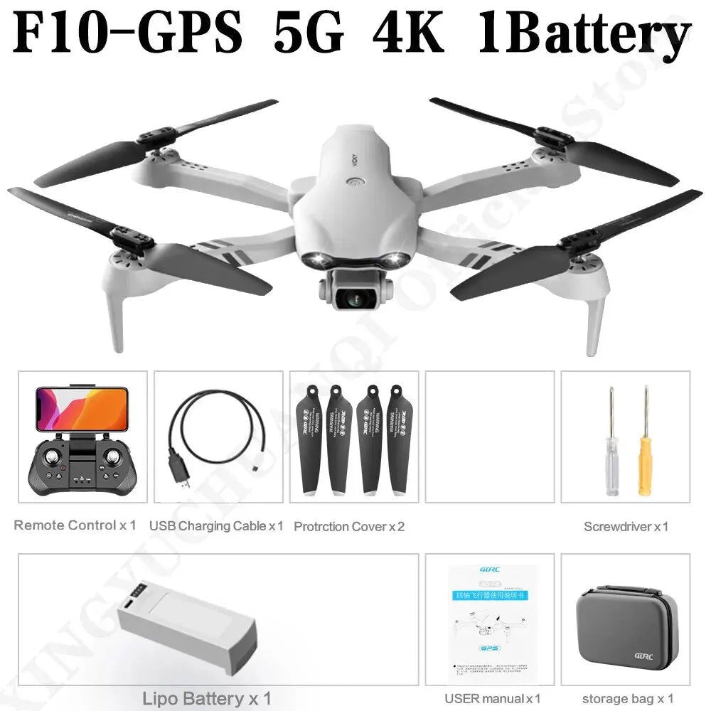 4K HD Dual Camera with GPS 5G WIFI Wide Angle FPV Real-time Transmission RC Distance 2km Professional Drone - Slobuy