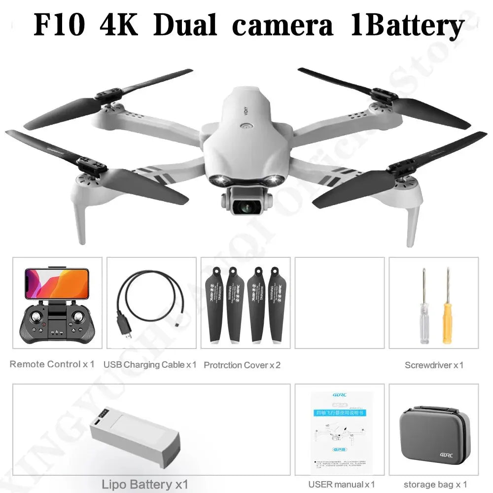 4K HD Dual Camera with GPS 5G WIFI Wide Angle FPV Real-time Transmission RC Distance 2km Professional Drone - Slobuy