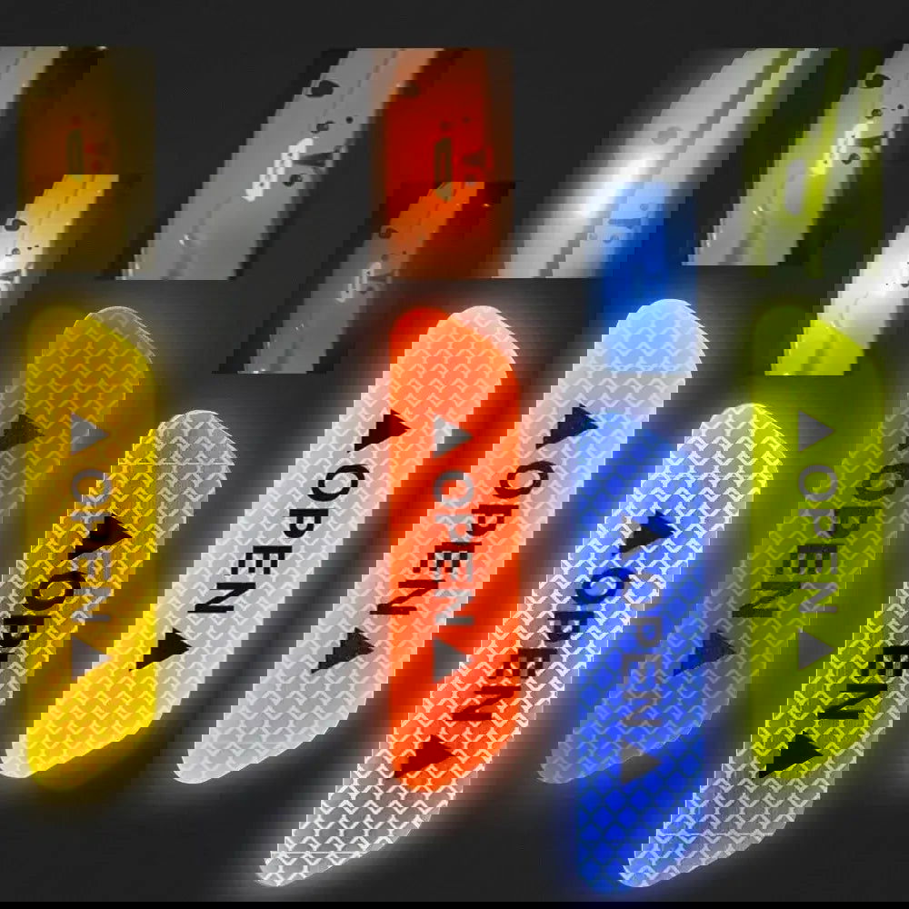 4PCS Car Universal Door Open Reflective Strips Warning Stickers Safety Mark Warning Reflective Auto Exterior Interior Reflector - Slobuy