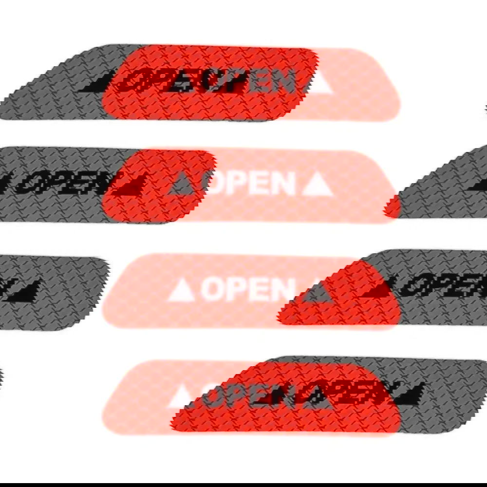 4PCS Car Universal Door Open Reflective Strips Warning Stickers Safety Mark Warning Reflective Auto Exterior Interior Reflector - Slobuy