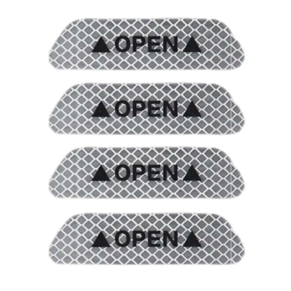 4PCS Car Universal Door Open Reflective Strips Warning Stickers Safety Mark Warning Reflective Auto Exterior Interior Reflector - Slobuy