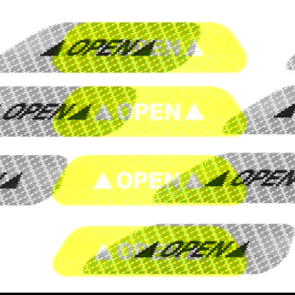4PCS Car Universal Door Open Reflective Strips Warning Stickers Safety Mark Warning Reflective Auto Exterior Interior Reflector - Slobuy