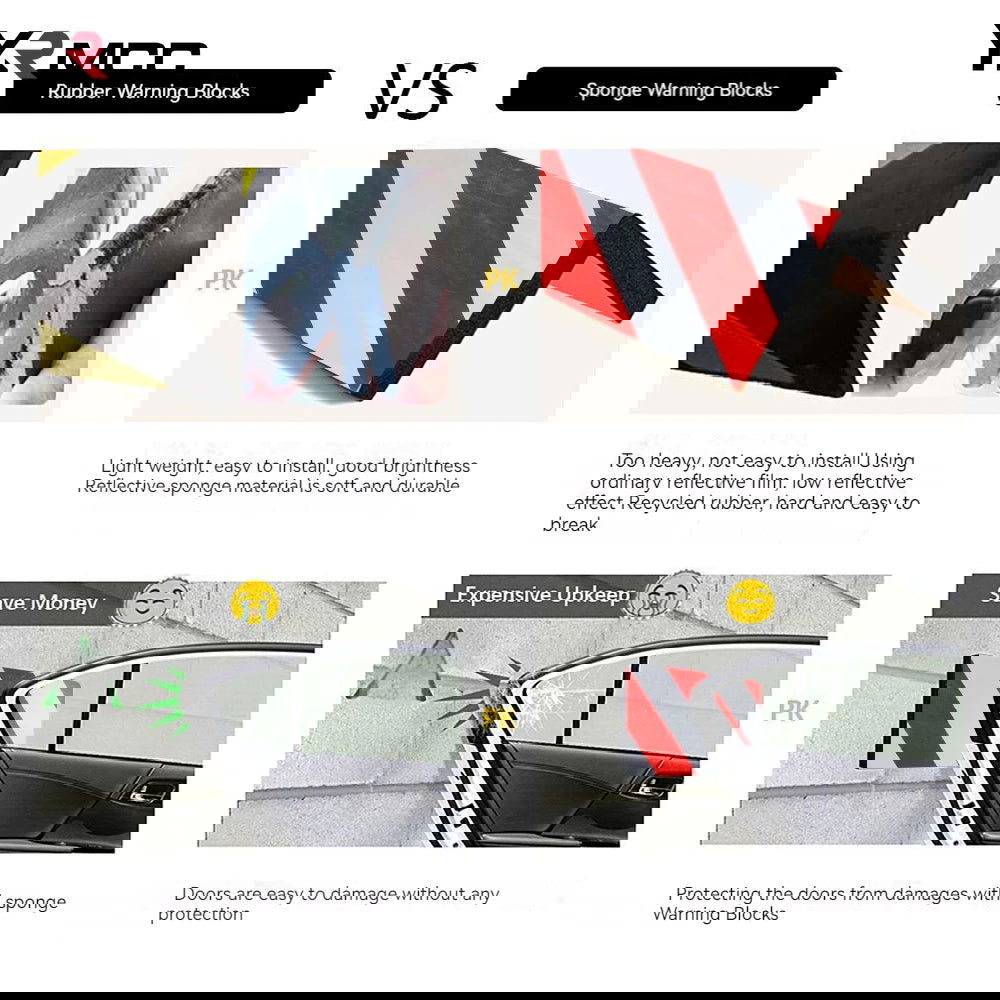 4PCS Garage Wall Protector Car Door Bumper Foam Parking Protector Exterior Anti-collision Adhesive Scratch Adhesive Warning Sign - Slobuy