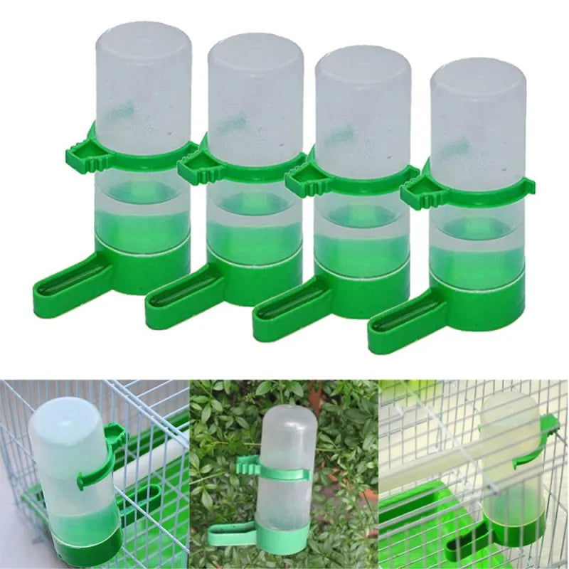 4PCS Pet Bird Drinker Feeder for Cage Bird Supplies Parrot Parakeet Automatic Water Cups Bottle Feeder Bird Accessories - Slobuy
