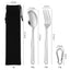3/4PCS Stainless Steel Tableware  Main Pieces Knife Sets Portable Travel Packaging Storage Box Cutlery Picnic Fork Spoon Bag - Slobuy
