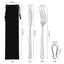 3/4PCS Stainless Steel Tableware  Main Pieces Knife Sets Portable Travel Packaging Storage Box Cutlery Picnic Fork Spoon Bag - Slobuy